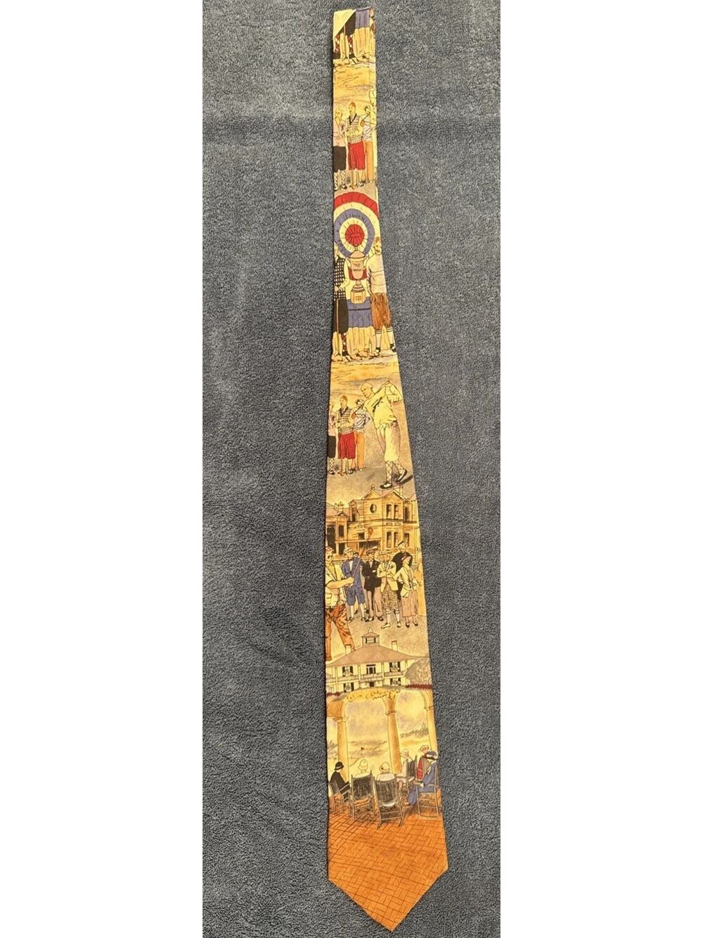 Vintage Tango By Max Raab Golf Novelty Tie 100% Silk Country Club Art USA